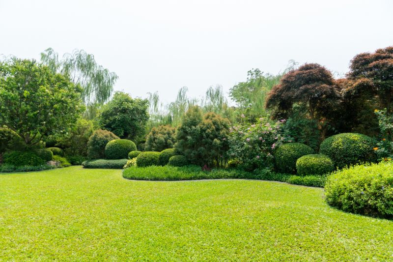 Landscape with Neatly Shaped Bushes
